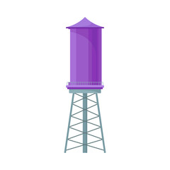 Bright Violet Reservoir For Storage Water Vector Illustration