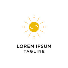 Fototapeta premium Abstract letter S with sun logo design template. creative sign. Universal vector icon.