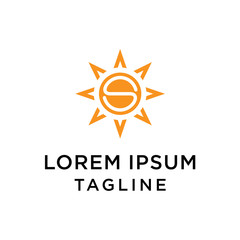 Abstract letter S with sun logo design template. creative sign. Universal vector icon.