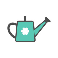 Watering can colorful vector icon, garden tool, equipment and accessory. Isolated single illustration.