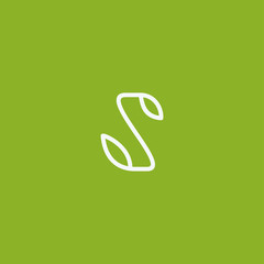 Letter S leaf logo design icon vector
