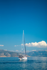 Fototapeta na wymiar Sailing in the Ionian sea in Lefkada