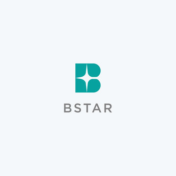 Letter B Star Logo Design Icon Vector
