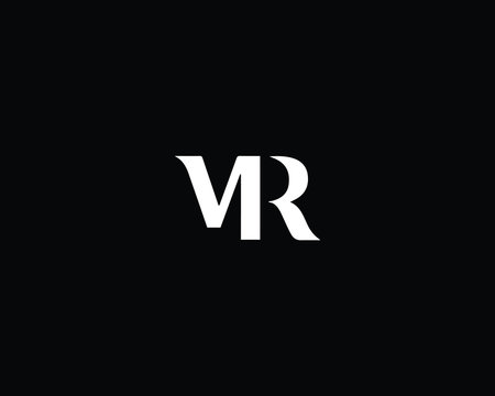 Professional and Minimalist Letter MR Logo Design, Editable in Vector Format in Black and White Color