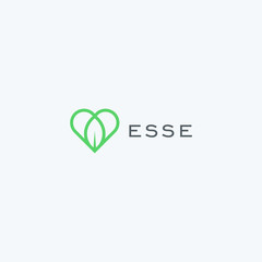 Heart with leaf logo icon design vector