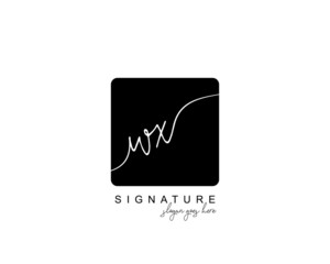Initial WX beauty monogram and elegant logo design, handwriting logo of initial signature, wedding, fashion, floral and botanical with creative template
