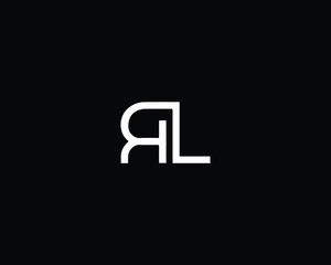 Professional and Minimalist Letter RL LR Logo Design, Editable in Vector Format in Black and White Color