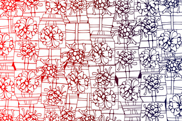 Sketch gift box packaging. Vintage engraved illustration on white background. Template for label poster, logo, web.