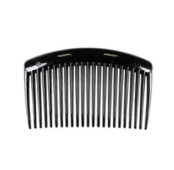 Wide Tooth black plastic Comb,close up isolated white background