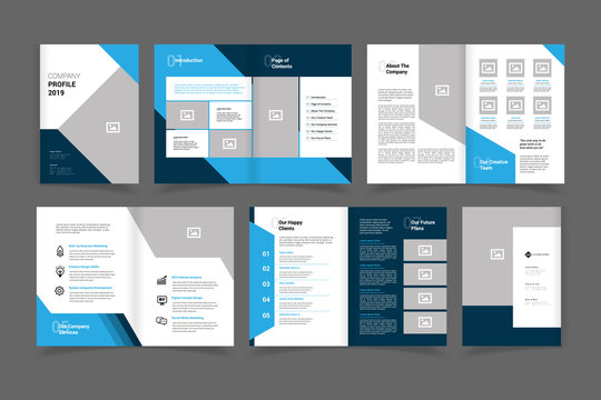 company profile brochure vector design template. annual report vector design template