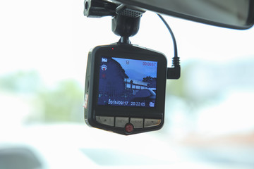 Video recorder car camera for safety on the road accident.