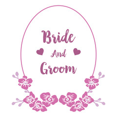 Pattern of flower frame, for banner bride and groom. Vector