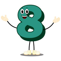 Number Eight - Cartoon Vector Image