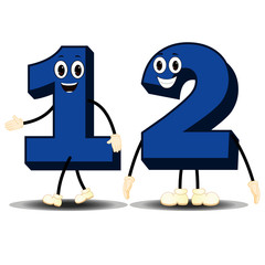 Colorful Number Twelve Character Vector
