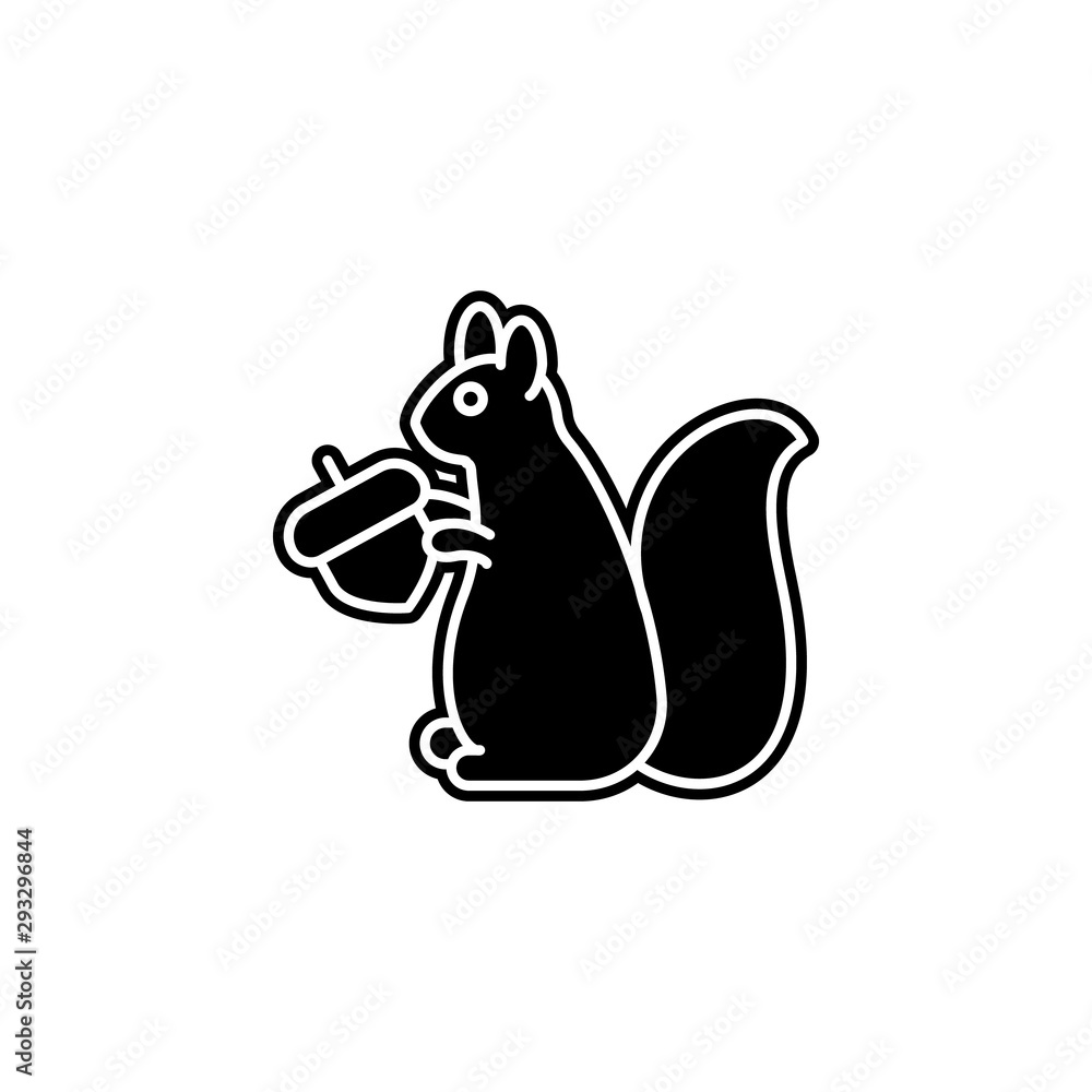 Poster squirrel icon. simple glyph, flat vector of autumn icons for ui and ux, website or mobile applicatio