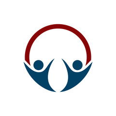 Happy People Swoosh Logo Vector