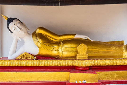 Reclining Buddha, White color, Ayutthaya.