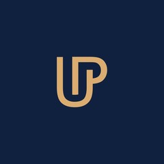letter u p logo template design vector, creative idea concept