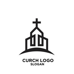 church minimal logo icon designs