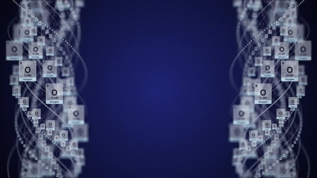 OXYGEN MOLECULE, Animation, Rendering, Background, Loop, 4k