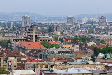  Cloudy day in Belgrade. View of the rooftops of the old city