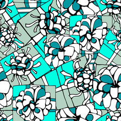Seamless pattern with colorful gift boxes. Pattern for fabric print, wrapping paper design