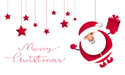 Święty Mikołaj. Bożonarodzeniowa kartka z życzeniami wektor - obrazy, fototapety, plakaty