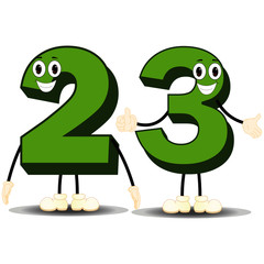 Number Twenty Three - Cartoon Vector Image