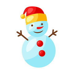 Illustration of funny snowman.