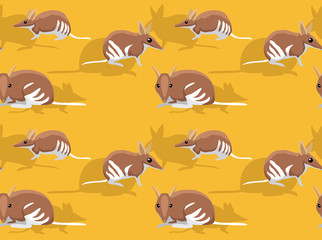 Cute Eastern Barred Bandicoot Cartoon Seamless Background Wallpaper
