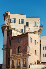 Old street in Rome, Italy. View of old cozy street in Rome.