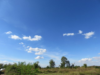 Fototapeta na wymiar Cloudy sky above skyscape
