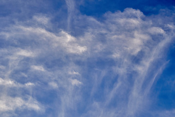 Clouds in the sky at sunset time.