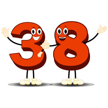 Number Thirty Eight - Cartoon Vector Image