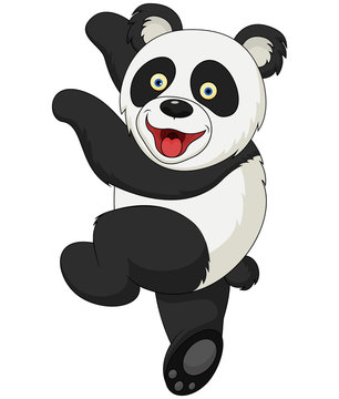 A panda cartoon isolated on white background