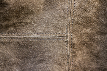 Texture cuir retourné ou  cuir daim marron avec coutures