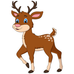 Deer cartoon isolated on white background