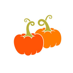 Happy Halloween. Isolated pumpkins on white background. Bright autumn
