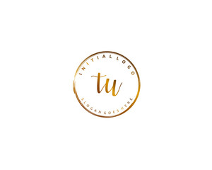  TU Initial handwriting logo vector