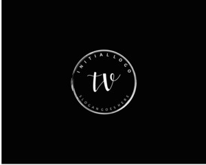  TV Initial handwriting logo vector