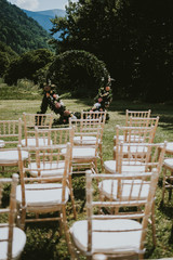 wedding arch in the mountain