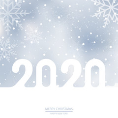 Happy New Year or Merry Christmas card with snow. Vector