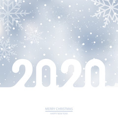 Happy New Year or Merry Christmas card with snow. Vector