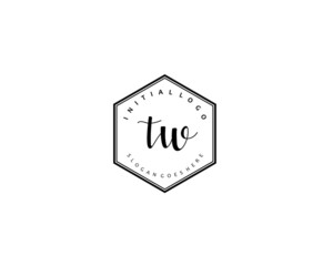  TW Initial handwriting logo vector