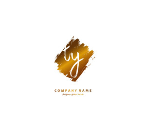  TY Initial handwriting logo vector