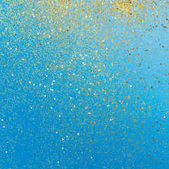 Abstract composition. Blurred photo of glitter with beautiful bokeh in blue. Defocused light.