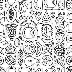 Fruits collection, creative seamless background for your design