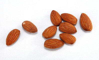 almonds isolated on white background