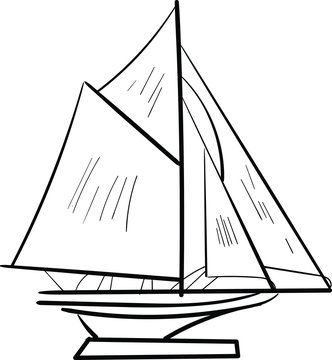 recommend clip art: Ancient Sail Boat Line Art Vector Silhouette