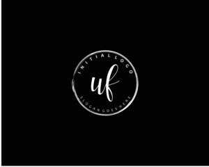UF Initial handwriting logo vector